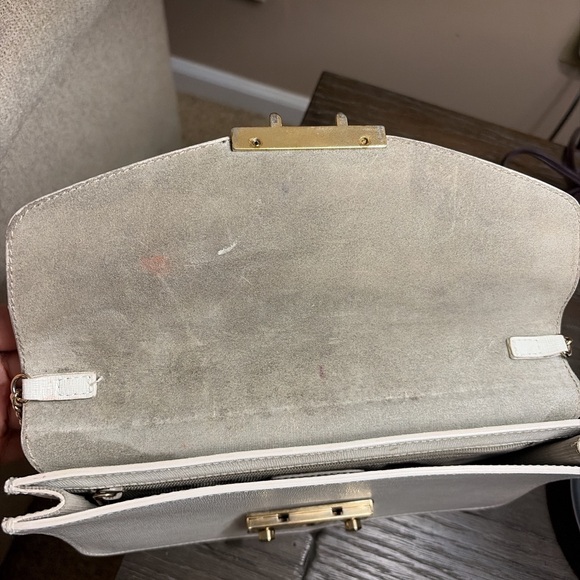 FURLA JULIA SAFFIANO White Clutch with Silver Crossbody Chain and Furla Dusty - Picture 10 of 10